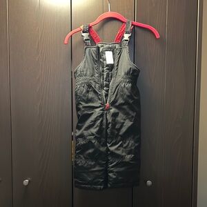 Children's Black Snow Bib with Red Straps